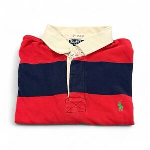 Vtg Polo Ralph Lauren Rugby Polo Size Large Canoes Kayaks New York Red Blue